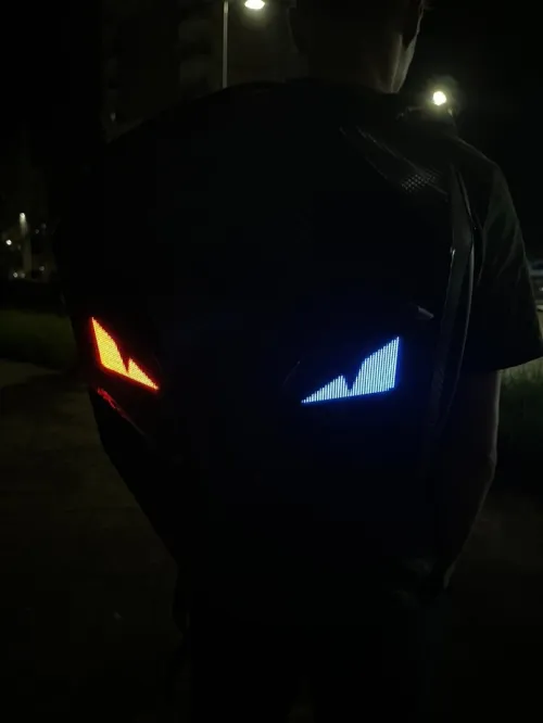 sac a dos led moto 