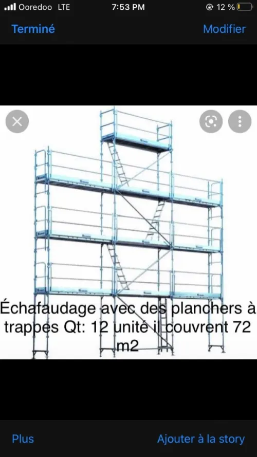 Echaffaudage +nacelle+ Treuil 