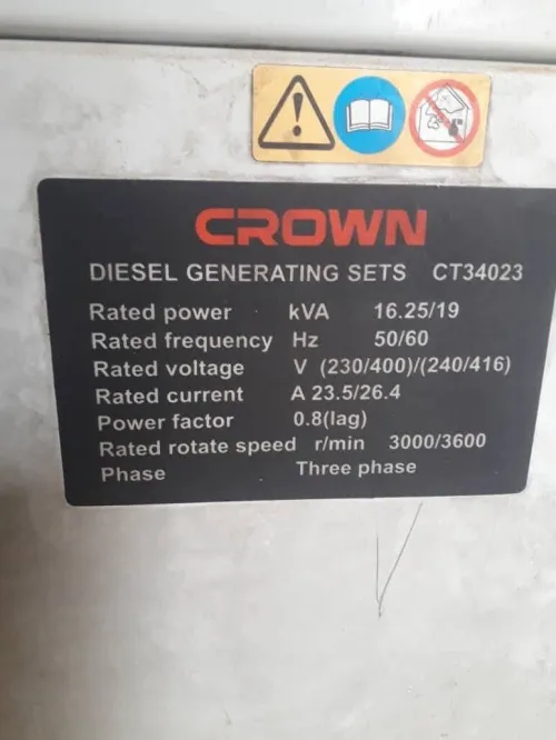 Groupe crown 19KVA