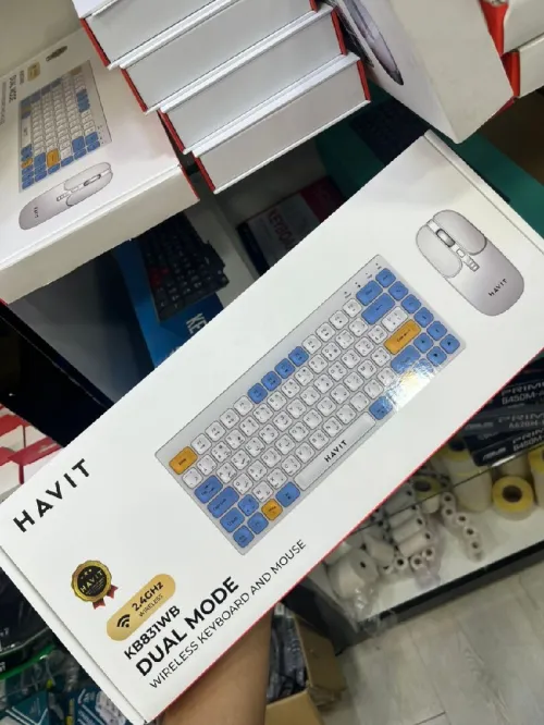 Clavier+SOURIS HAVIT KB831W 2.4GHZ / BLUETOOTH/ RECHARCHABLE