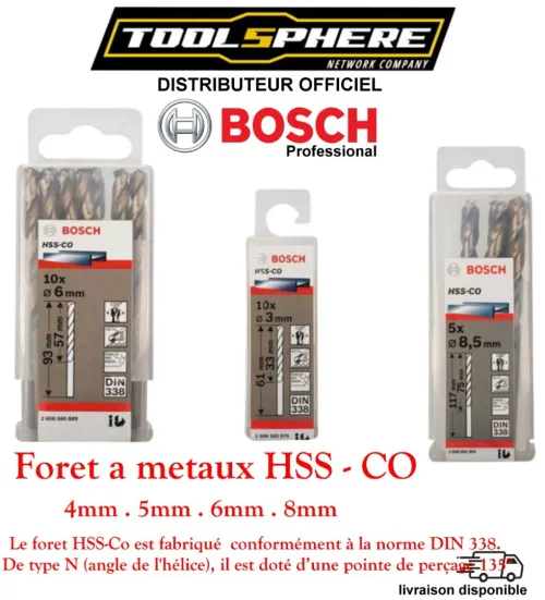 Foret a Metaux HSS-CO Foret à métaux rectifiés BOSCH