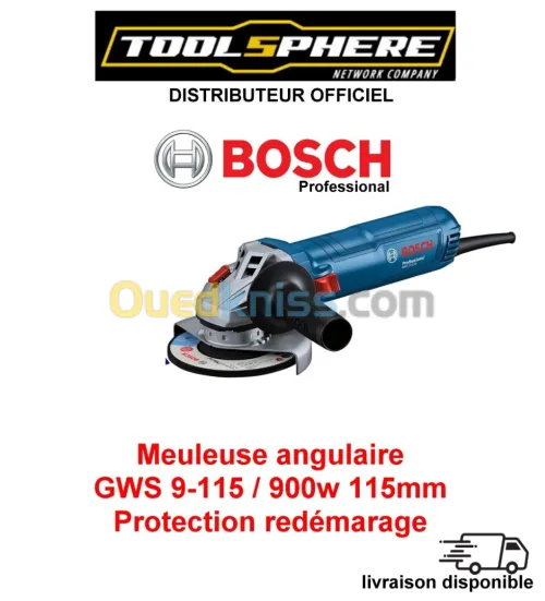 Meuleuse angulaire GWS 9-115 / 900w -115mm Professional / Meuleuse angulaire Bosch