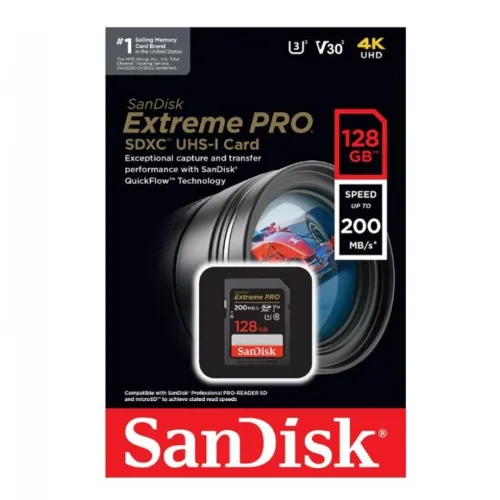 carte memoire Sandik Extreme Pro SDXC UHS-I 128 GB