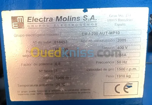 Vente Groupe Electrogène 200 KVA
