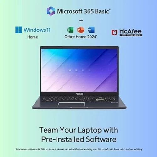 LAPTOP ASUS E510KA CELERON N4500 / DDR4 8GB HDD 256GB NVME ECRAN 15.6" FHD NEUF SOUS EMBALLAGE