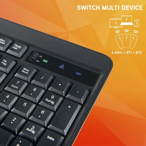 Kit Clavier et Souris sans Fil Bluetooth 4.0 ou USB, Multi Appareils, AZERTY Français NGS