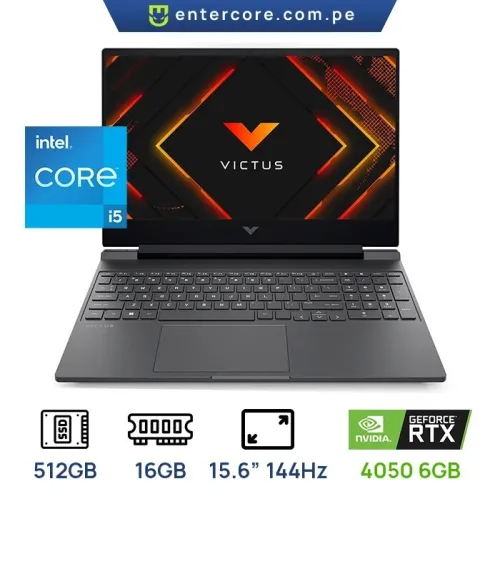 LAPTOP HP VICTUS 15 CORE I5-13420H DDR4 16GB SSD 512GB Nvme RTX 4050 6GB ECRAN 15.6" FHD 144Hz NEUF SOUS EMBALLAGE