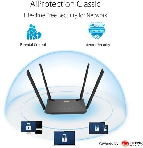 ROUTEUR ASUS DUAL BAND RT-AX53U WIFI6 AX1800 GIGABIT PORTS NEUF SOUS EMBALLAGE