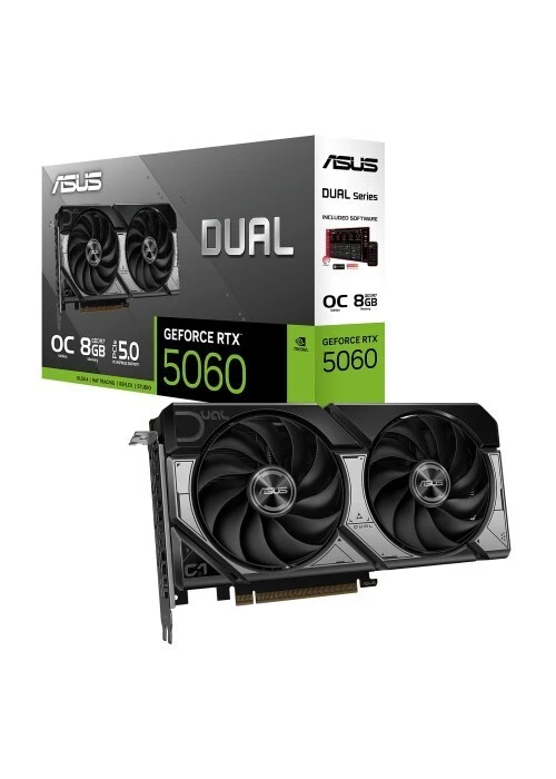 CARTE GRAPHIQUE ASUS DUAL GeForce RTX 5060 8GB GDDR7 OC Edition Neuf Sous Emballage