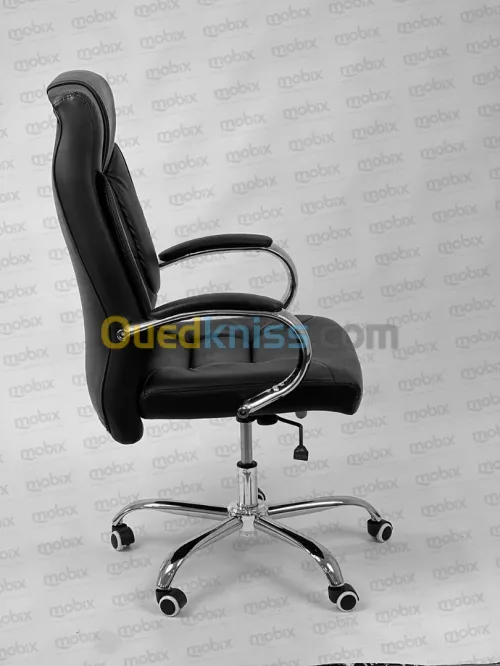CHAISE BUREAU PDG Modèle CIRTA NOIR en Simili Cuir Skaï De La Marque MOBIX-DZ
