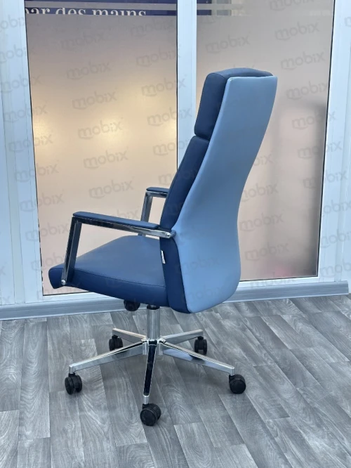 Chaise AKAR DUO opérateur bleu simili cuir double face de la marque Mobix dz