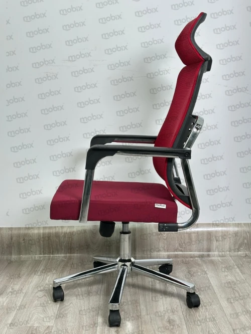 Chaise opérateur SEDIA rouge pour bureaux et administrations de la marque Mobix-dz