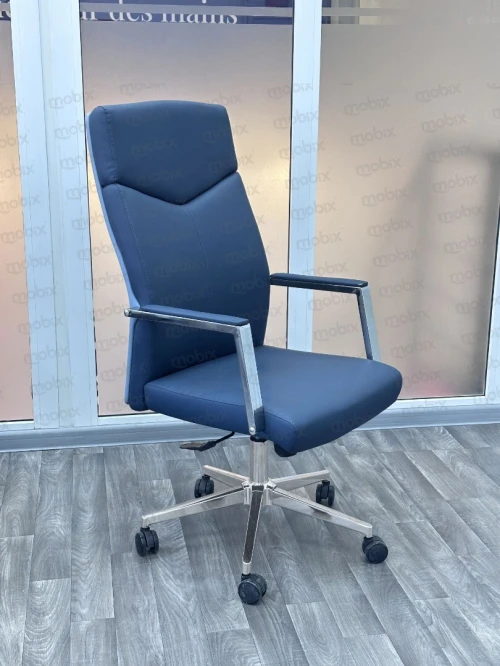 Chaise AKAR DUO opérateur bleu simili cuir double face de la marque Mobix dz