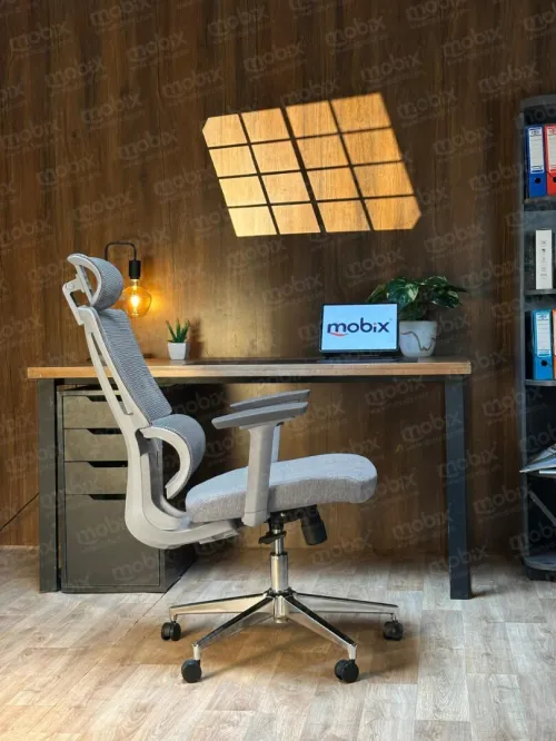 Chaise LUNA opérateur grise Mobixdz confort et design pour bureau et gamer