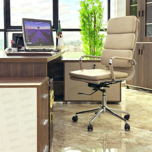 Chaise de direction AURA opérateur beige de la marque Mobix dz