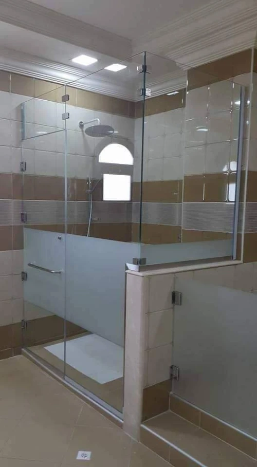 Paroi de douche et façade en verre 