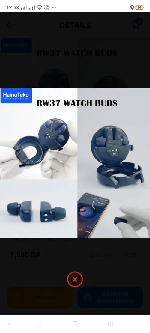 ساعة ذكية أصلية بسوارين عصرية من هاينوتيكو Haino Teko Montre Intelligente Rw-37 Amoled Tactile