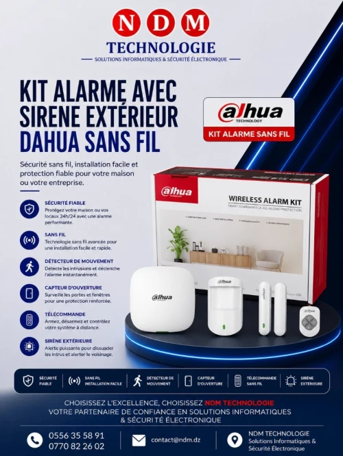Kit Alarme Sans Fil avec Sirène Extérieure Dahua Technology