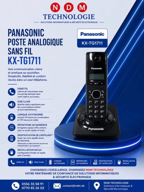 Téléphone Sans Fil Analogique Panasonic KX-TG1711