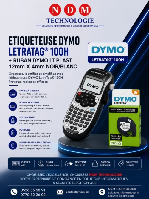 Étiqueteuse DYMO LetraTag 100H + Ruban LT 12mm