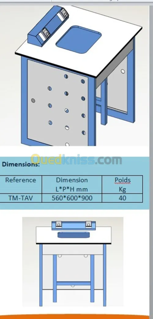 Table anti vibration pour le pesage 