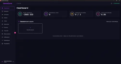 GameZone Manager -- Logiciel de gestion de salle de jeux (PS4/PS5/Xbox)