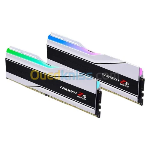 G Skill Trident Z5 RGB 96 Go (2 x 48 Go) DDR5 6400 MHz CL32 Noir / Blanc  Intel XMP / Compatible AMD