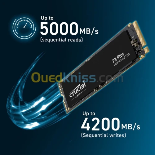 SSD Crucial P3 Plus 5000 Mb/S 2000 Go M.2 PCI 4.0