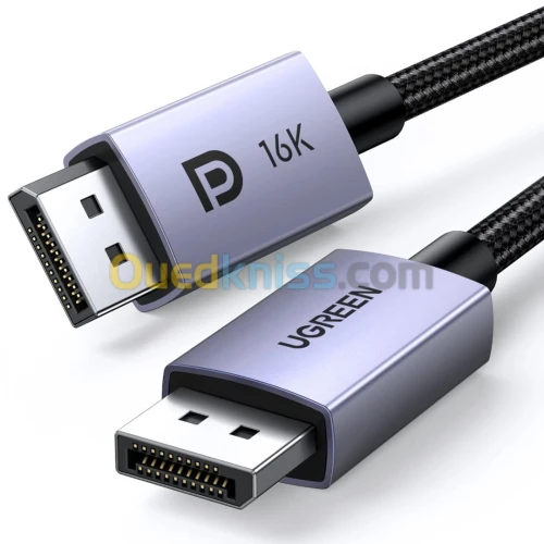 UGREEN Cable DisplayPort 2.1 Câble DP 2.0  Supporte 16K 30Hz 8K 60Hz 4K 240Hz 80Gbps HDR HDCP (2M)