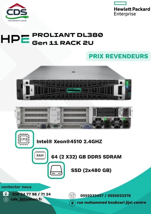 SERVEUR HPE PROLIANT DL380 GEN11 4510