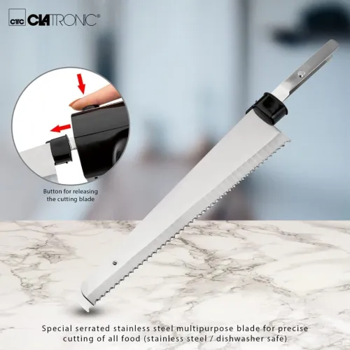 Couteau Electrique Dentelé en acier inoxydable