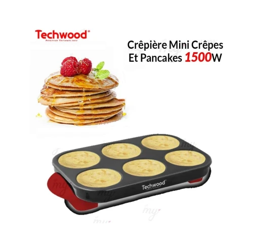 Crêpière Électrique, Mini Crêpes Et Pancakes 1500Watts Avec Revêtement Antiadhérent