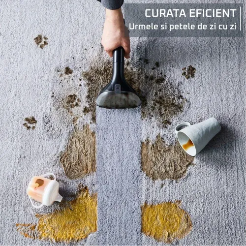Aspirateur et Nettoyeur Détacheur tissus d'ameublement et Lessive liquide pour textiles et tapis
