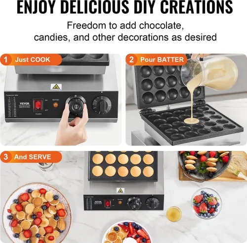 Mini Crêpière, Machine à Crêpes Electrique Antiadhésive Professionnelle Et Commerciale, 25 Crêpes Rondes
