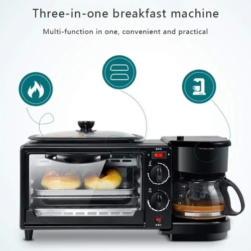 Four Familial Portable Electrique 3En1 Pour Petit-déjeuner Haute Qualité