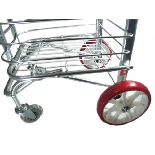 Chariot Caddie Portable Et Pliable , Pour Supermarché A 4 Roues, Monte-Escalier, En Aluminium Dure