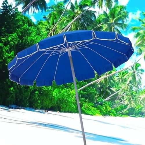 Parasol De Plage Et Jardin Coupe-Vent, 16 Attelles En Fibre De Verre, Parasol De, Anti-UV, Piscine