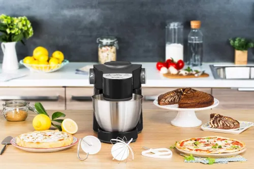 Moulinex Wizzo, Robot Pâtissier Blender Hachoir à Viande Découpe-Légumes 1000W, 7 Vitesses