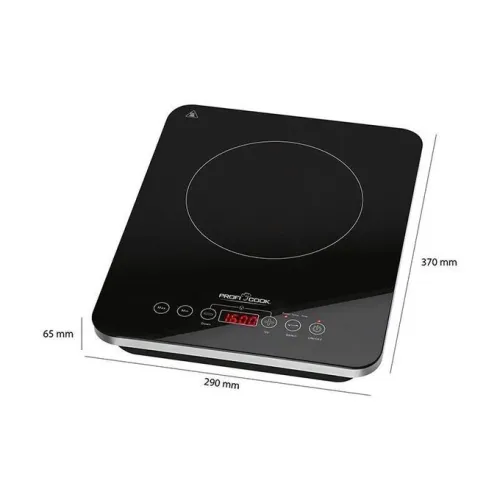 Plaque Chauffante Induction 2000W Noir Vitrocéramique Tactile Proficook 