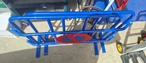Barrières De Contrôle Des Piétons En acier Bleu 4M Pliable, Gérer La Circulation Piétons, Véhicules Et Interdire Le Stationnement