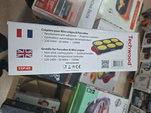 Crêpière Électrique, Mini Crêpes Et Pancakes 1500Watts Avec Revêtement Antiadhérent