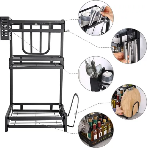 Etagère A Epices De Cuisine A 3 Niveaux, Organisateur D'épices.