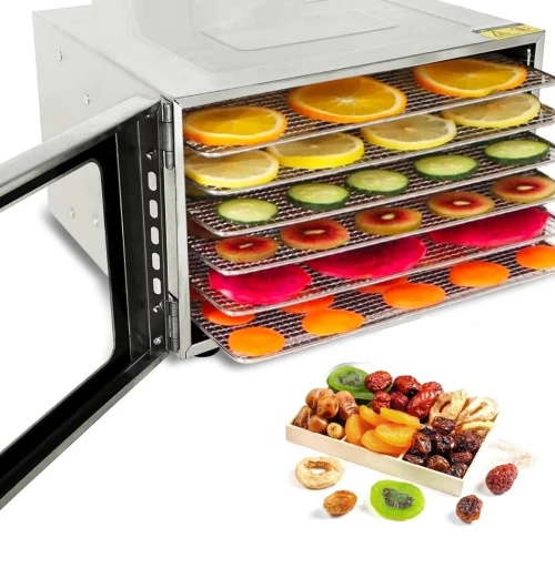 Déshydrateur Alimentaire Professionnel Avec 6 Plateaux En Acier Inoxydable, Séchoir à Fruits Pour La Maison, Réglables (6 niveaux)
