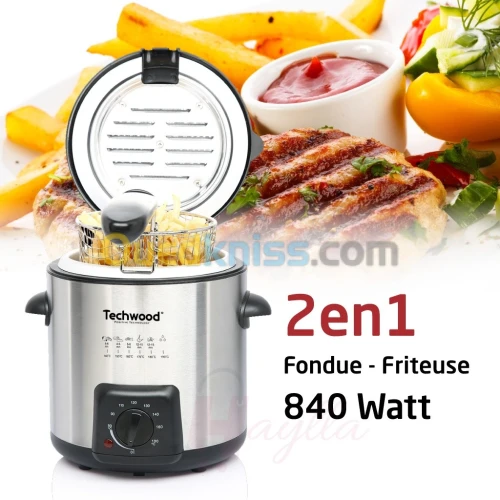 Friteuse 2en1 Inox Techwood 