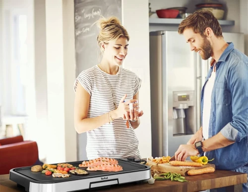 Plancha Electrique Tefal  XXL 2300W Surface Revêtement Antiadhésif, Thermostat Réglable, Sans Huile, cuisson Saine, Facile à Nettoyer