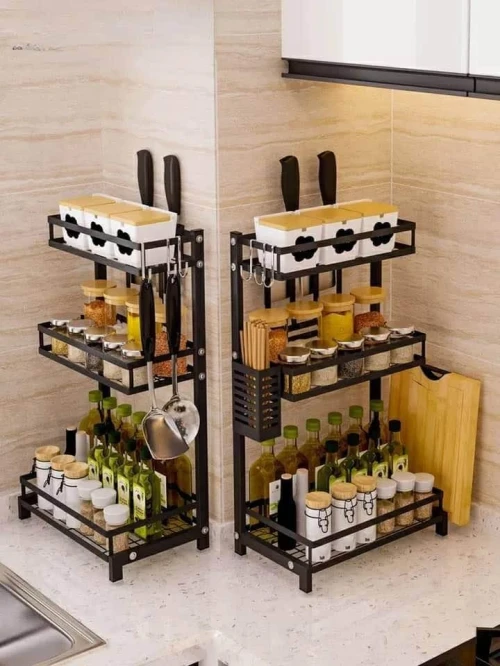Etagère A Epices De Cuisine A 3 Niveaux, Organisateur D'épices.