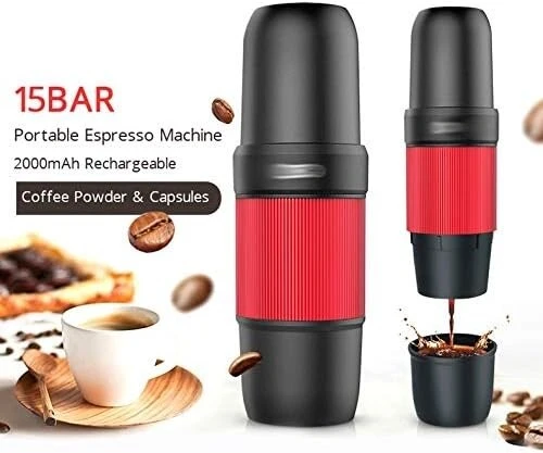 Mini Machine A Café Poudre Et Capsule , Portable Espresso A Batterie Rechargeable 80mL 2000mAh
