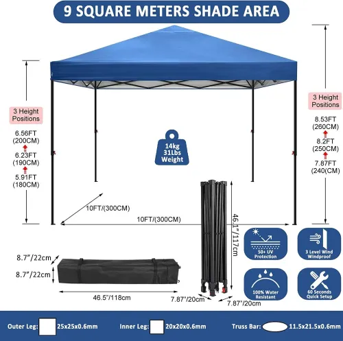 Tente Pliable Facile à Installer Pour voiture, Tente de Fête Et Pique-niques