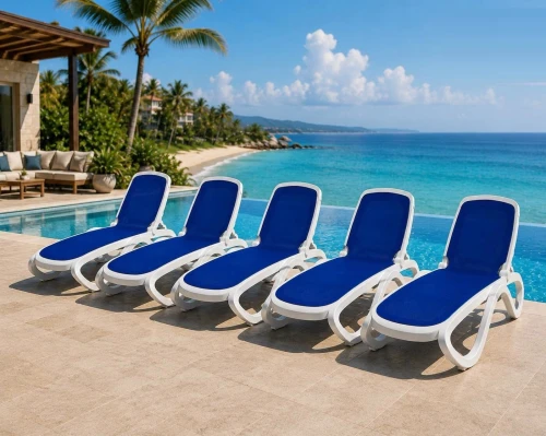 Chaises  Longues De plage En plastique De Luxe Modernes, TRANSAT SEYCHELLE