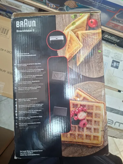 Panineuse Et Gaufrier Électrique 3en1 800W Avec Plaques Remplaçables et Revêtement Antiadhésif BRAUN